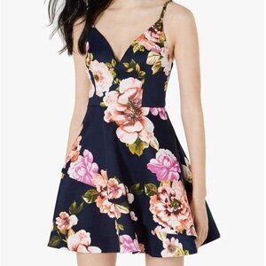 NWT Speechless Navy Floral Dress Small Junior Size 5